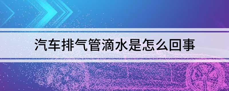 汽车排气管滴水是怎么回事(图1)