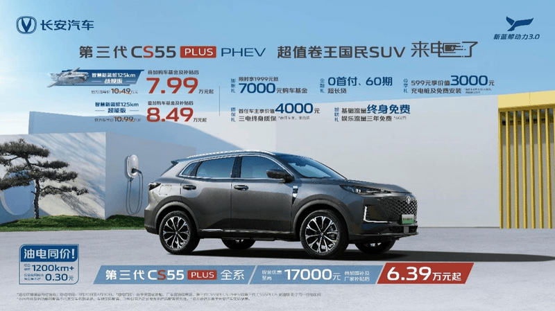 第三代CS55PLUS PHEV上市 补贴后799万元起(图1)